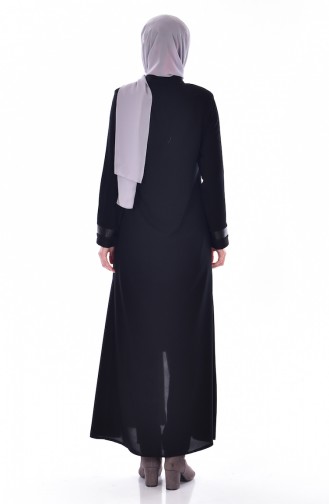 Abaya mit Reißverschluss 0523A-01 Schwarz 0523A-01