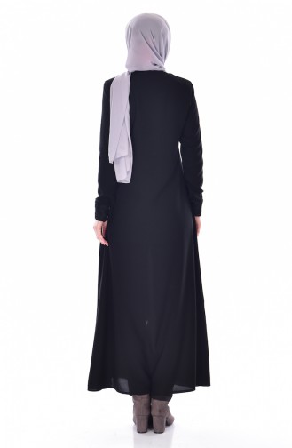 Abaya mit Reißverschluss  0524-01 Schwarz 0524-01