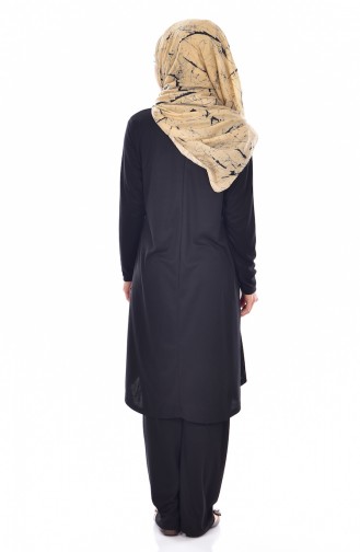 Ensemble Deux Pieces Tunique Pantalon 3449-01 Noir 3449-01