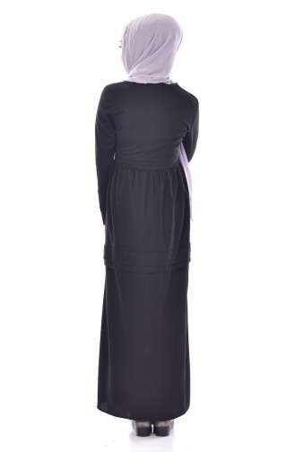 Black Hijab Dress 1081-01