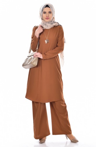 Tunik Pantolon İkili Takım 9013-11 Taba