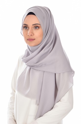 شال شيفون بتصميم سادة 901248-07 لون رمادي 07