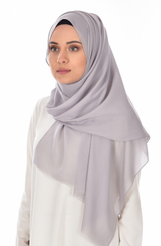 شال شيفون بتصميم سادة 901248-07 لون رمادي 07