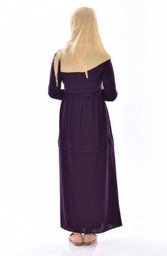 Purple Hijab Dress 1081-04