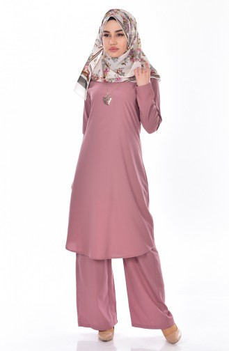 Tunic Pants Binary Suit 9013-09 Pink 9013-09