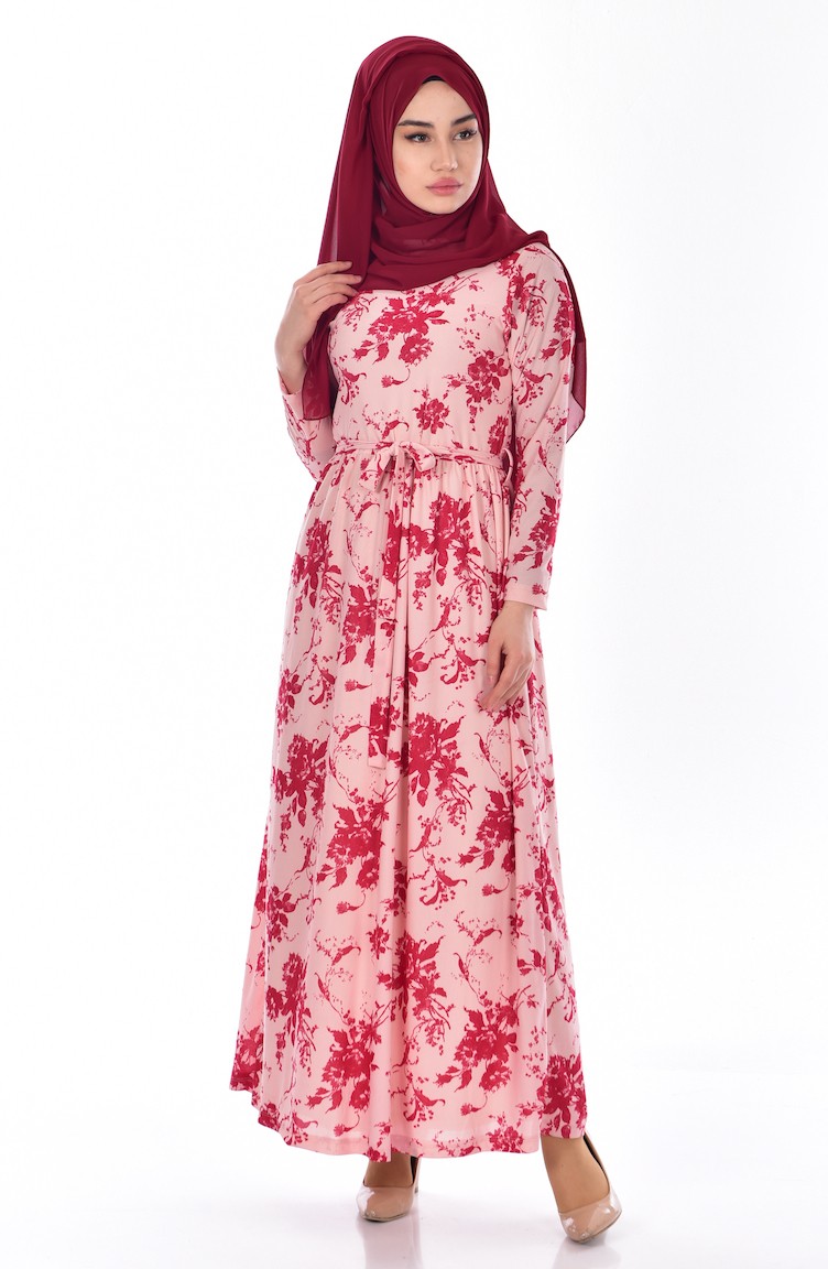 Pink Hijab Dress 00003A02 Sefamerve