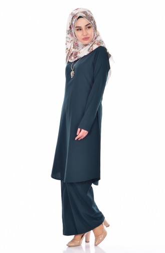 Tunik Pantolon İkili Takım 9013-05 Zümrüt Yeşili 9013-05