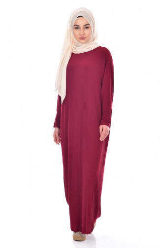 Yarasa Kol Elbise 1015-01 Bordo