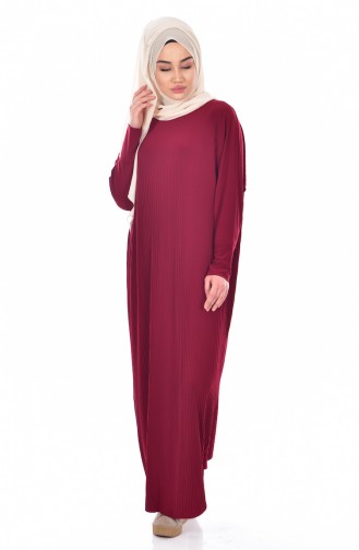 Yarasa Kol Elbise 1015-01 Bordo