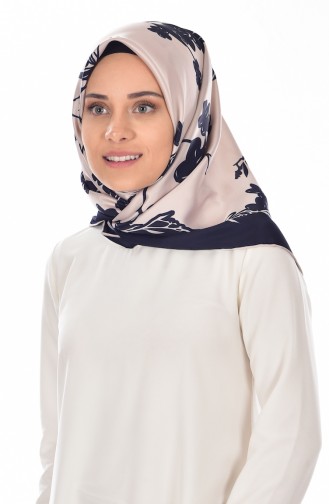Patterned Scarf 503162-20 Navy Blue 20