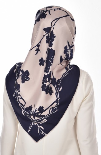 Patterned Scarf 503162-20 Navy Blue 20