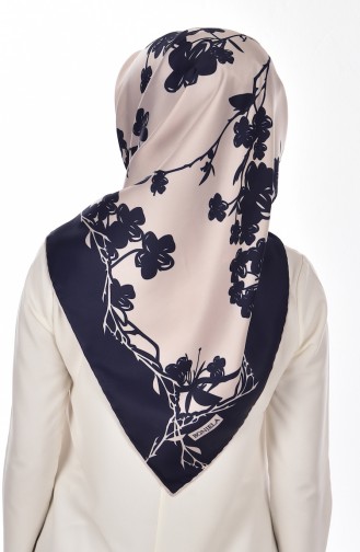 Patterned Scarf 503162-20 Navy Blue 20