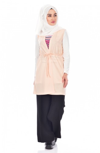 Tunik Yelek İkili Takım 3418-08 Somon