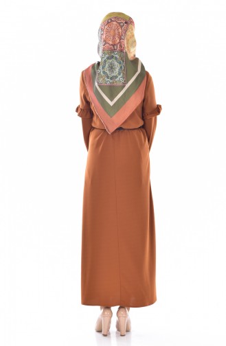فستان أخضر تبغ 5098-02