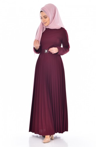 Claret Red Hijab Dress 1851-07