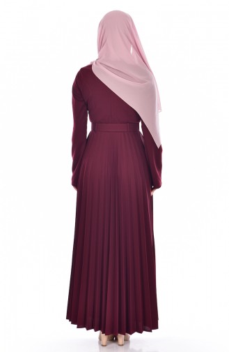 Claret Red Hijab Dress 1851-07