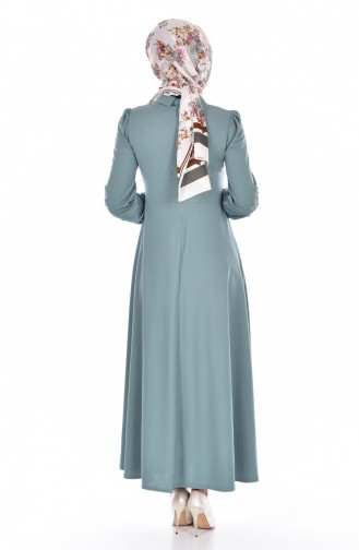 Besticktes Kleid mit Spitzen Detalliert 4214-07 Ölgrün 4214-07