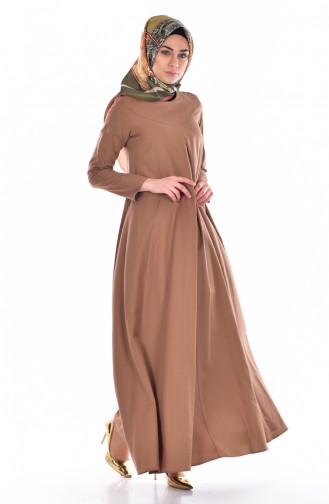 Camel Hijab Dress 2909-07