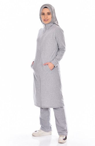 Zippered Sportswear Suit 18012-03 Gray 18012-03