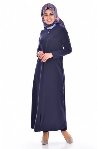 Abaya Col Officier 0127-03 Bleu Marine 0127-03