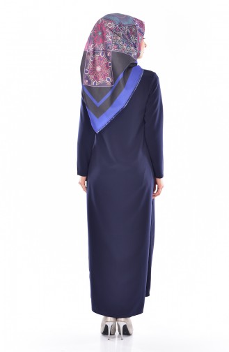 Abaya Col Officier 0127-03 Bleu Marine 0127-03