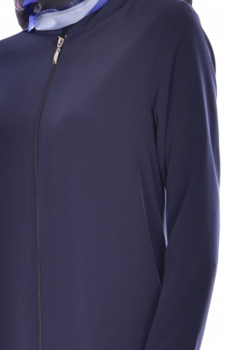 Abaya Col Officier 0127-03 Bleu Marine 0127-03