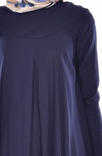 Navy Blue Hijab Dress 2909-02