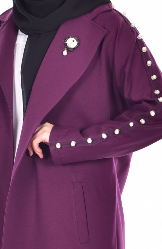 Coat with Pearls 8021-03 Purple 8021-03