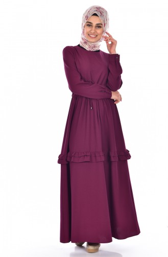 Ruched Laced Dress 60672-04 Damson 60672-04