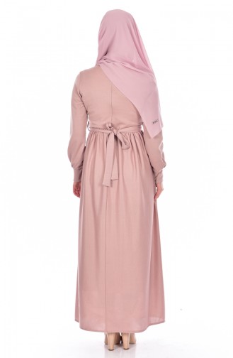 Glitzer Kleid mit Gürtel 4119-06 Puder 4119-06