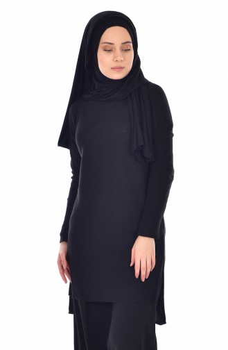 Schwarz Pullover 3724-10