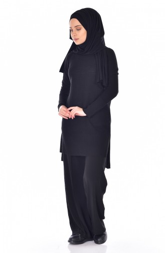 Schwarz Pullover 3724-10