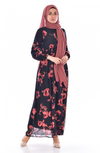 Black Hijab Dress 2484-02