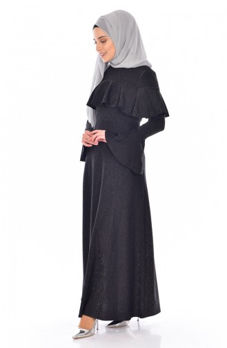 Black Hijab Dress 4121-04