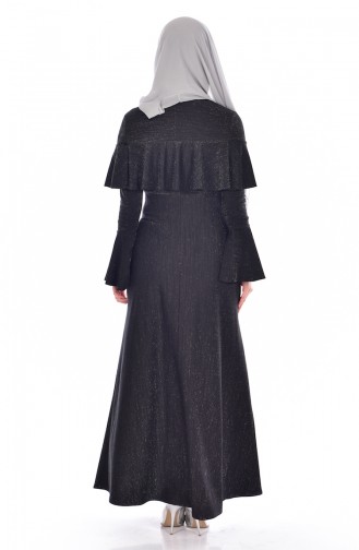 Black Hijab Dress 4121-04
