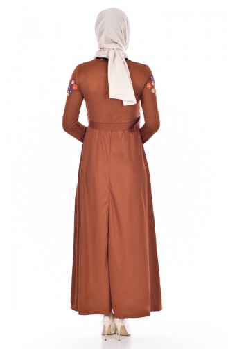 Tan Hijab Dress 3698-01