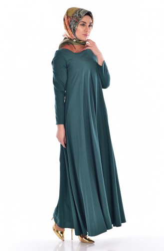 Emerald Green Hijab Dress 2909-11