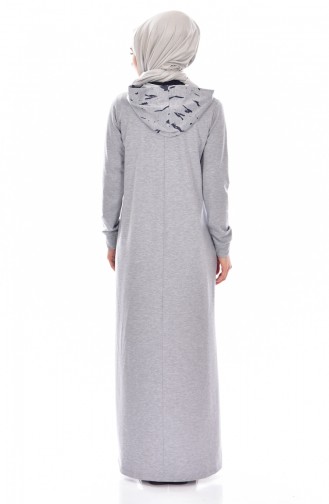 Gray Hijab Dress 8036-03