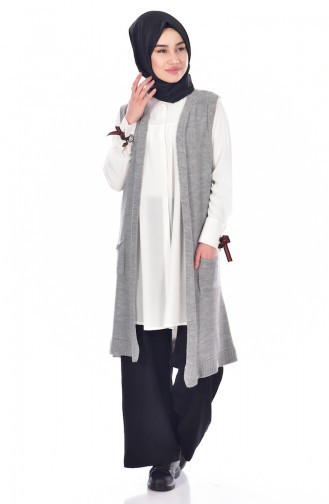 Triko Yelek 1109-11 Gri