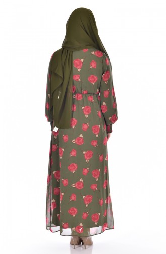 Khaki Hijab Dress 2508-01