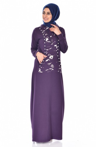 Purple Hijab Dress 8036-04