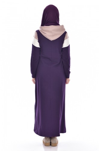 Purple Hijab Dress 8007-06