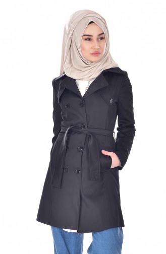 Buttoned Trenchcoat 0127-01 Black 0127-01
