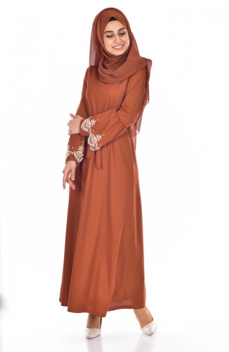 Dress with Belt and Dress 3695-07 Tobacco 3695-07