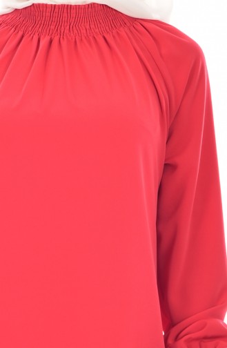 Light Brick Red Hijab Dress 0021-18