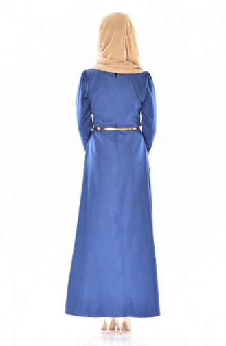 Robe Hijab Bleu marine clair 3951-10