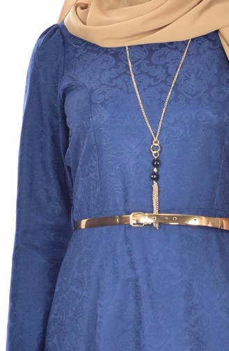 Light Navy Blue Hijab Dress 3951-10