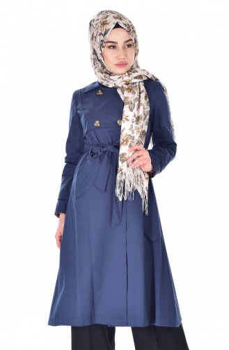 Trenchcoat mit Gürtel 6779-03 İndigo 6779-03