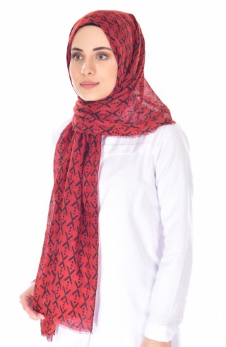 Dark Brick Red Shawl 06