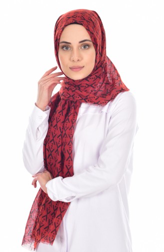 Dark Brick Red Shawl 06